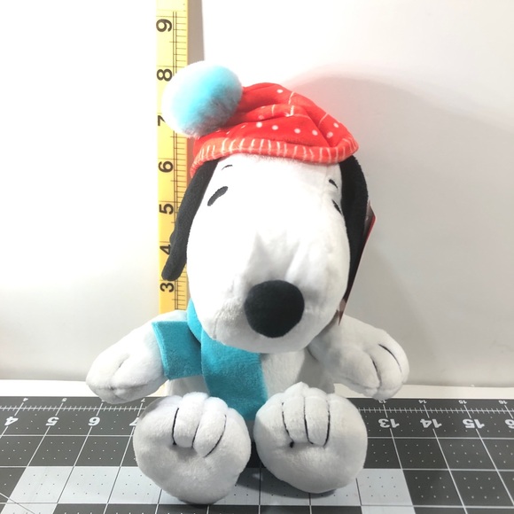 Hallmark Peanuts Snoopy 2022 Christmas Plush Stuffed Animals Santa Hat and Scarf - Picture 8 of 12